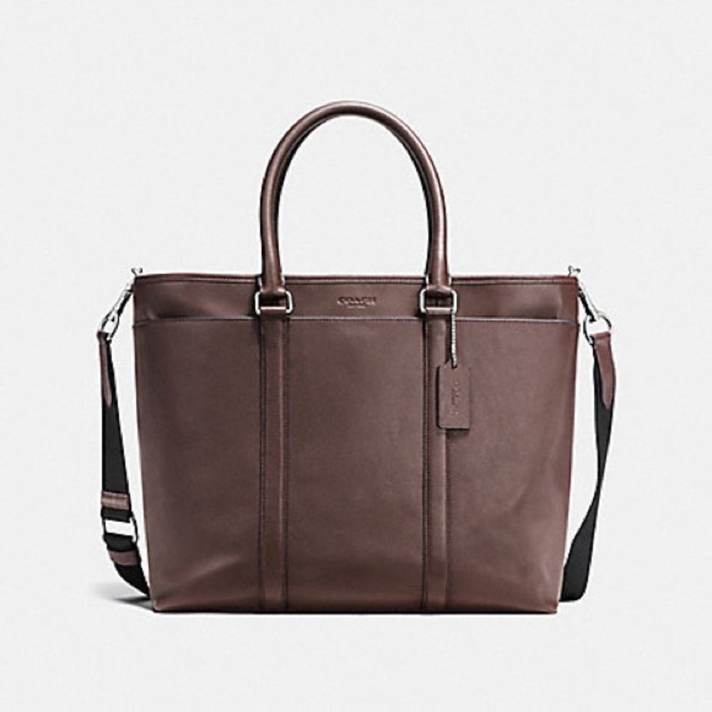 Coach Perry Business Tote- Mahogany Leather